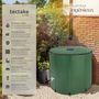 Voir la diapositive 2 : tectake Tonneau récupérateur d'eau de pluie avec robinet et protection anti-débordement vert 750 L