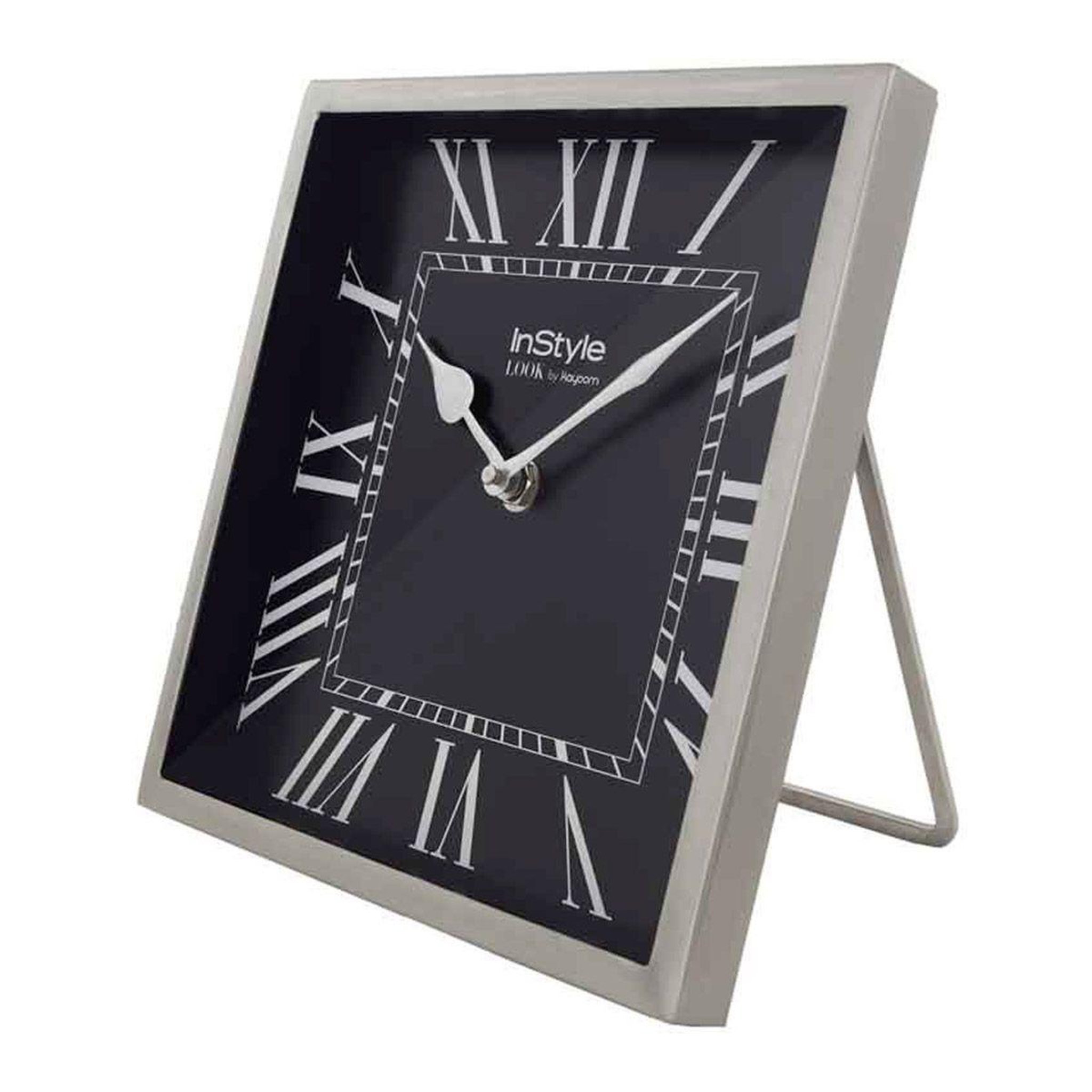 Voir la diapositive 2 : Paris Prix Horloge à Poser Vintage  Era  21cm Noir & Argent