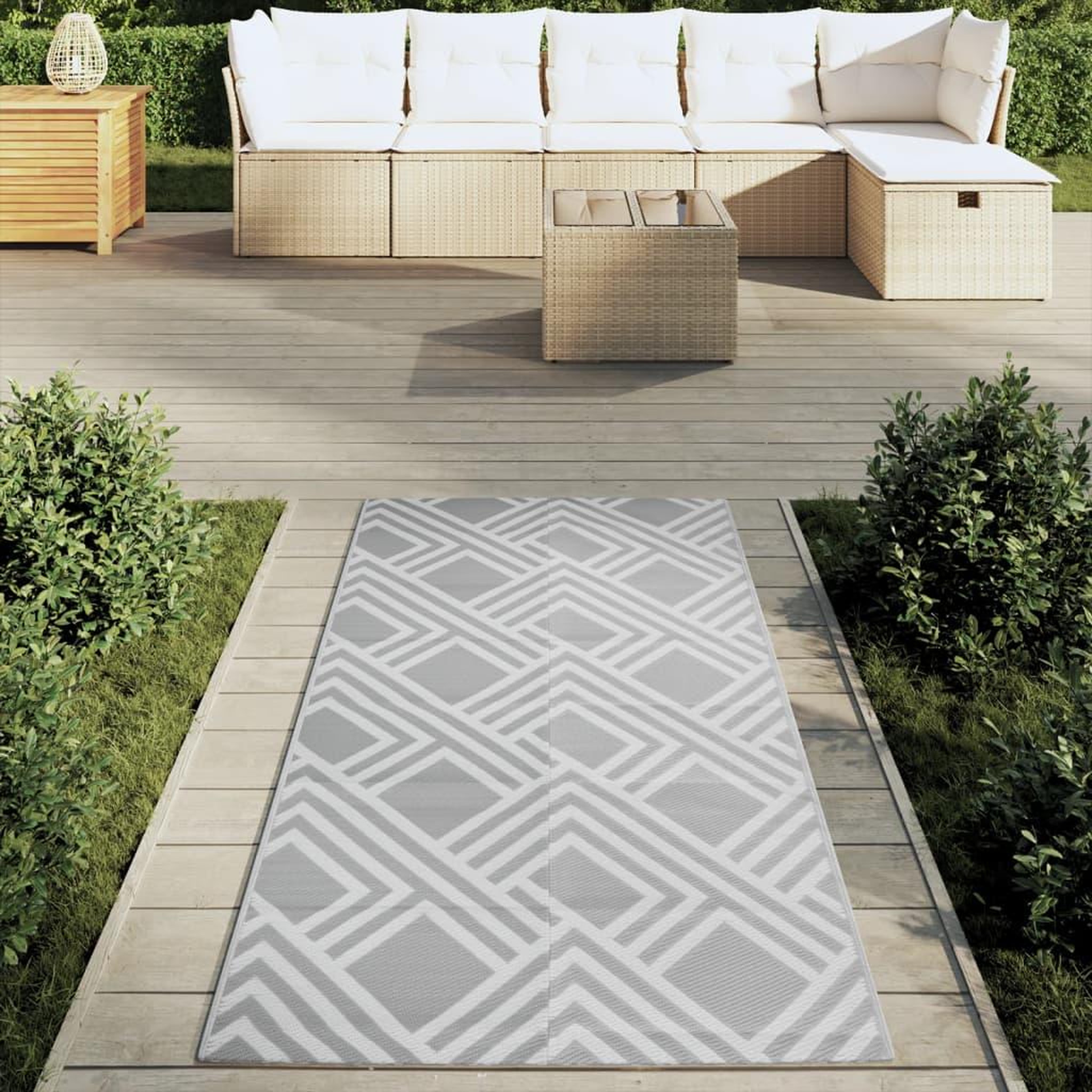 Voir la diapositive 3 : VIDAXL Tapis d'exterieur ARAKIL gris 80 x 150 cm PP
