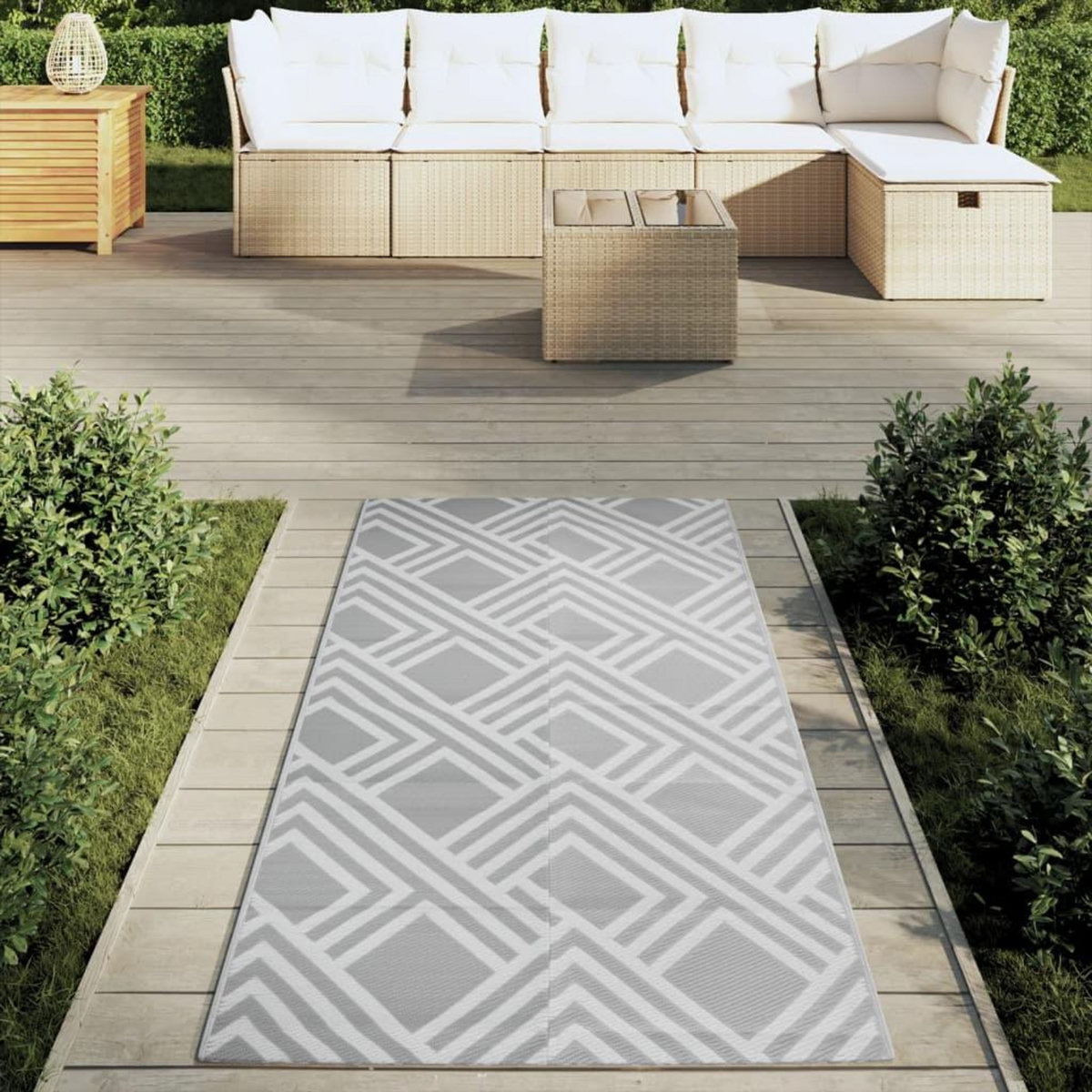 VIDAXL Tapis d'exterieur ARAKIL gris 80 x 150 cm PP