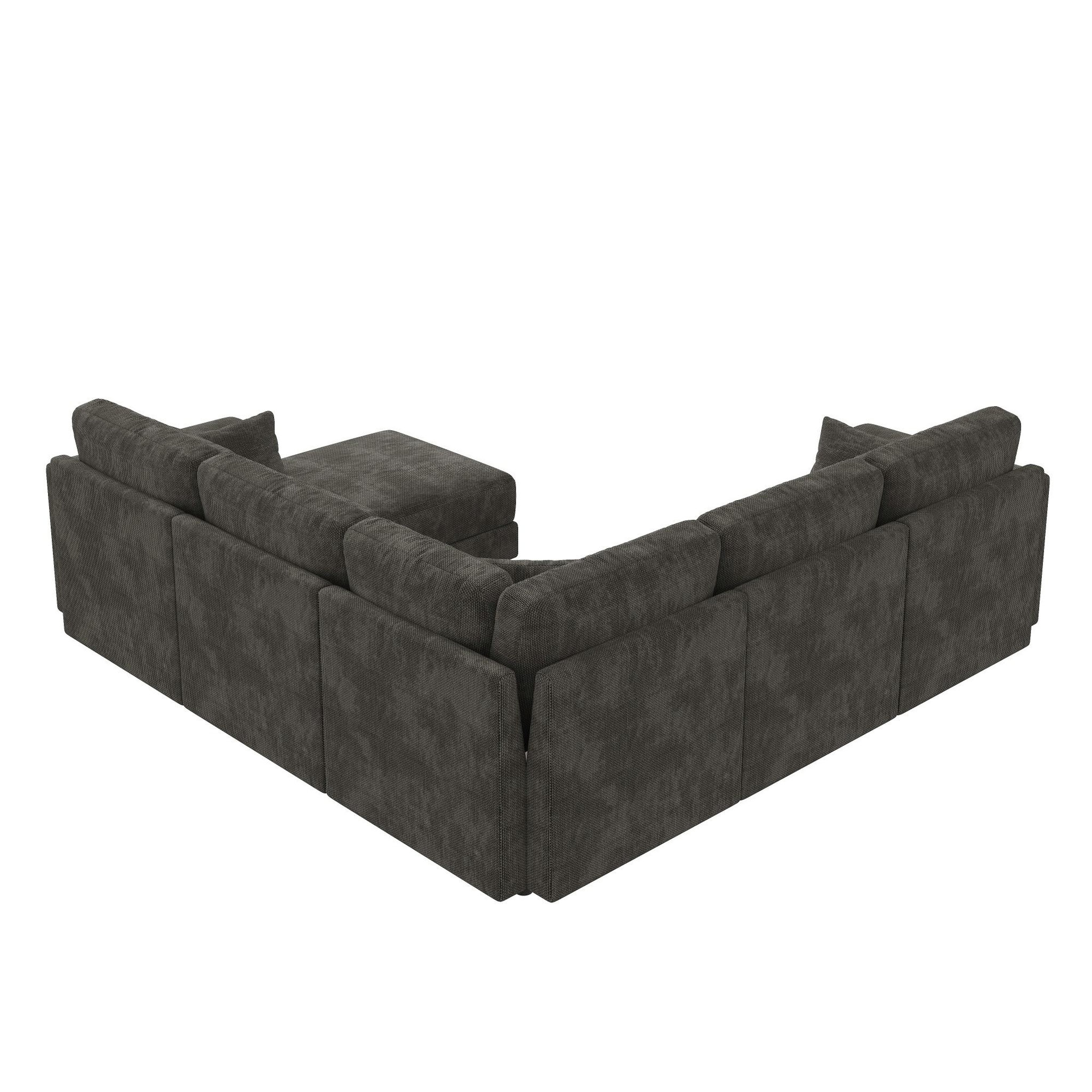Voir la diapositive 6 : MERAX Canapé d'angle modulable 6 places l/u chenille avec usb rangement porte-gobelet