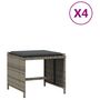 Voir la diapositive 2 : VIDAXL Tabourets de jardin et coussins lot de 4 gris 41x41x36 cm rotin