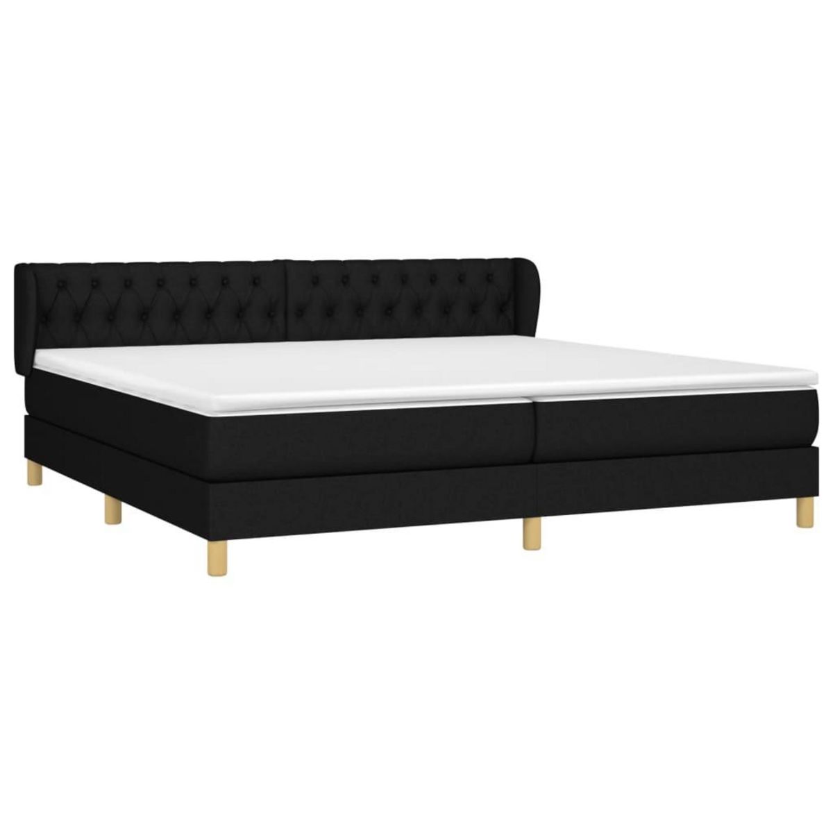 VIDAXL Sommier a lattes de lit avec matelas Noir 200x200 cm Tissu