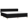 Voir la diapositive 3 : VIDAXL Sommier a lattes de lit avec matelas Noir 200x200 cm Tissu