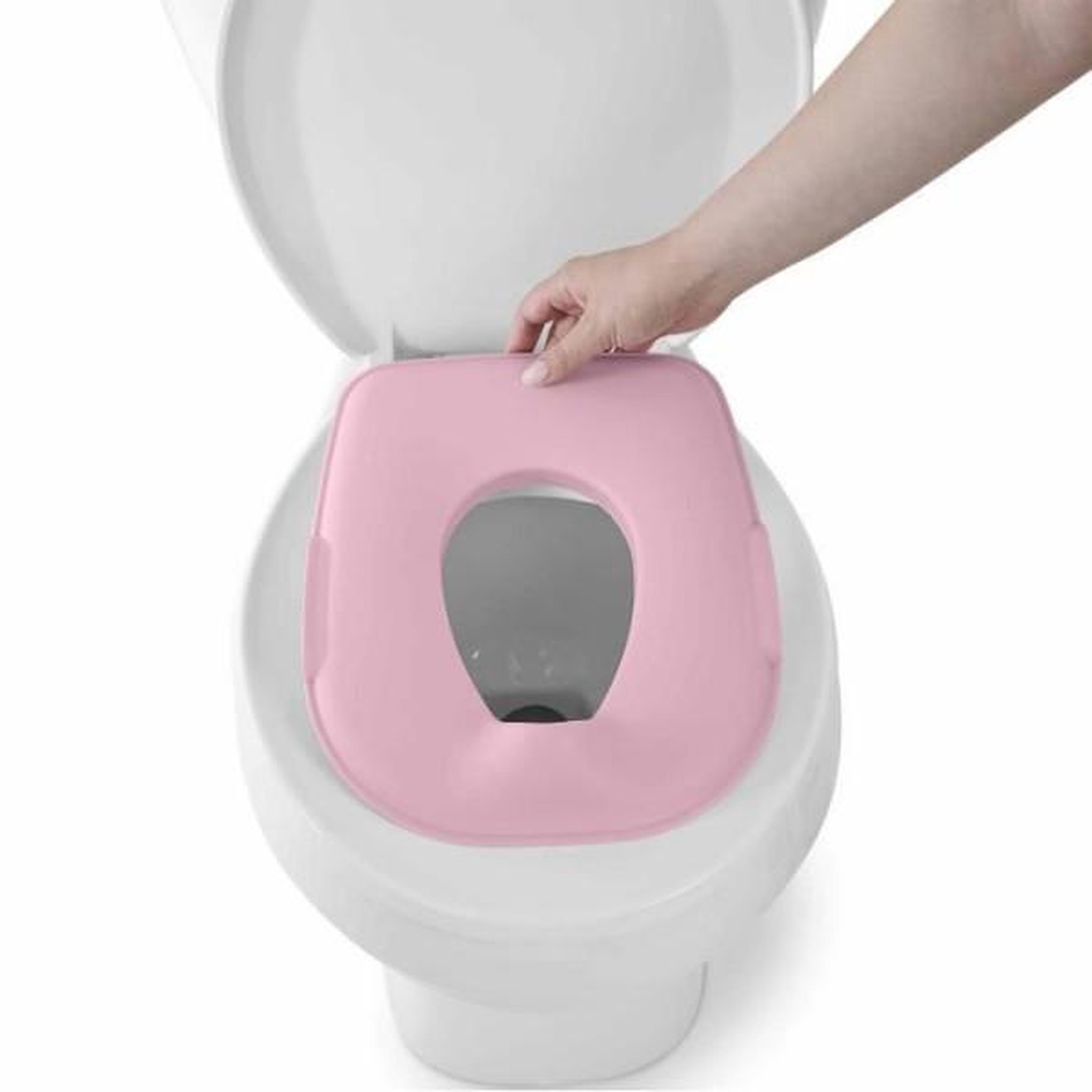 Voir la diapositive 2 : MARKET24 INGENUITY Marche pied et pot d'apprentissage avec cuvette amovible, Antidérapant, Assise ergonomique, rose