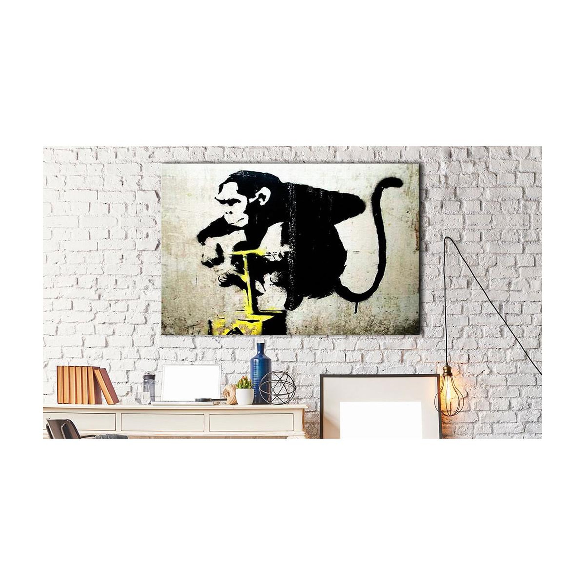 Voir la diapositive 2 : Paris Prix Tableau Imprimé  Monkey Detonator - Banksy
