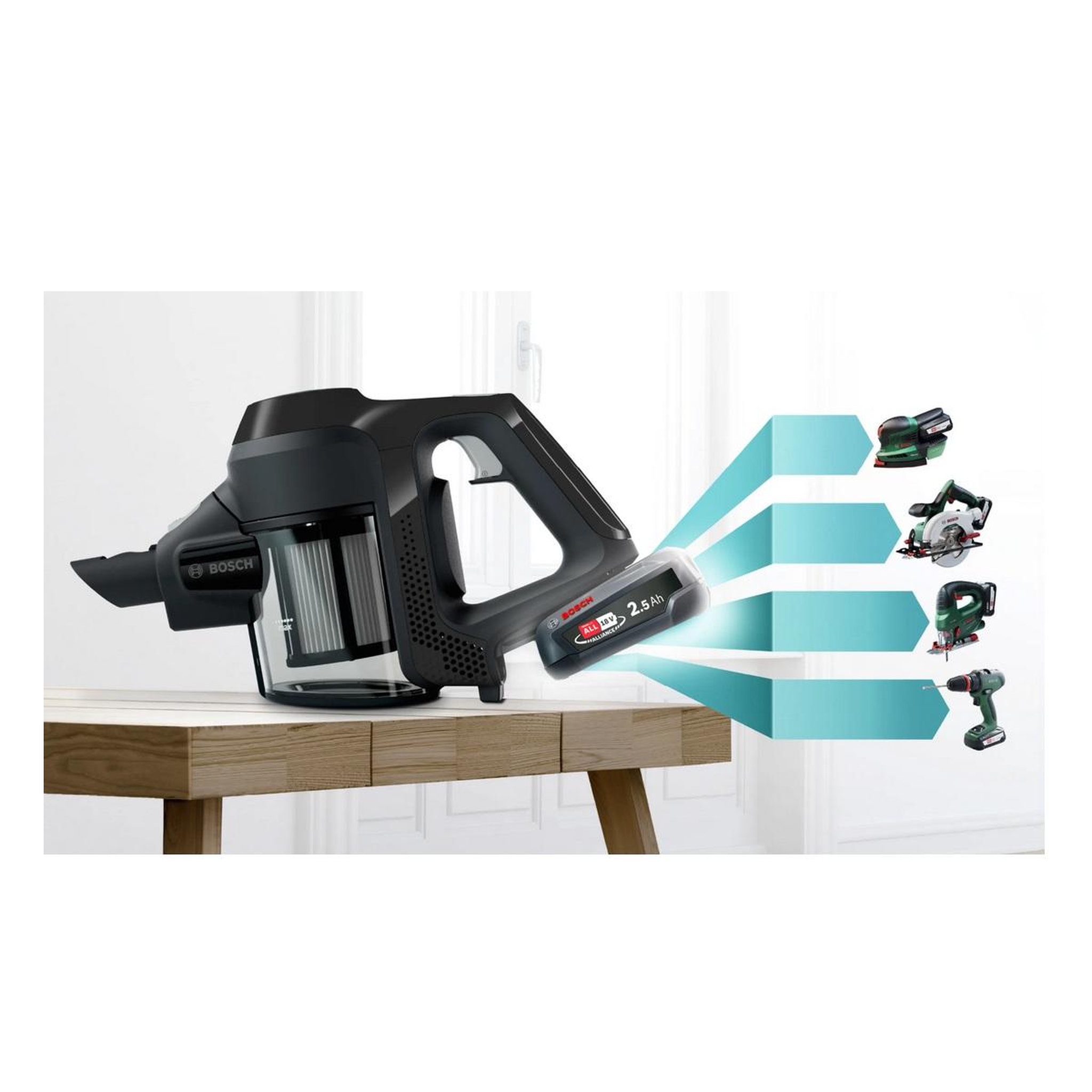 Voir la diapositive 6 : BOSCH Aspirateur balai rechargeable 18v noir - BBS611BSC