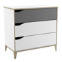 Voir la diapositive 1 : Demeyere Commode 2 + 1 tiroirs - GENIUS - Blanc et Gris - 78,3 x 42,6 x 75,9 cm - DEMEYERE
