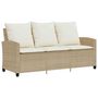 Voir la diapositive 5 : VIDAXL Canape de jardin 3 places coussins table beige resine tressee