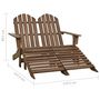 Voir la diapositive 6 : VIDAXL Chaise de jardin Adirondack 2 places repose-pied sapin marron