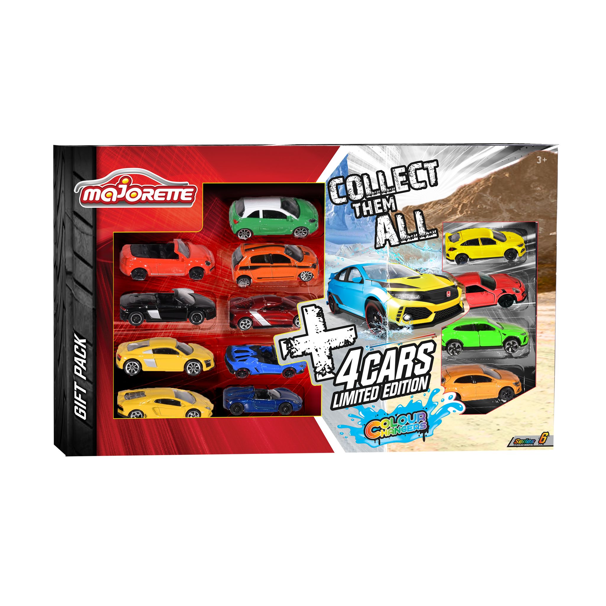 Majorette – Coffret 13 Voitures Miniatures – 9 Standards + 4 édition Limitée – 1/64 – Pièces Mobiles – Dès 3 Ans