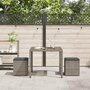 Voir la diapositive 3 : VIDAXL Tabourets jardin coussins lot de 2 gris 40x40x43 cm poly rotin