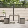 Voir la diapositive 3 : VIDAXL Tabourets jardin coussins lot de 2 gris 40x40x43 cm poly rotin