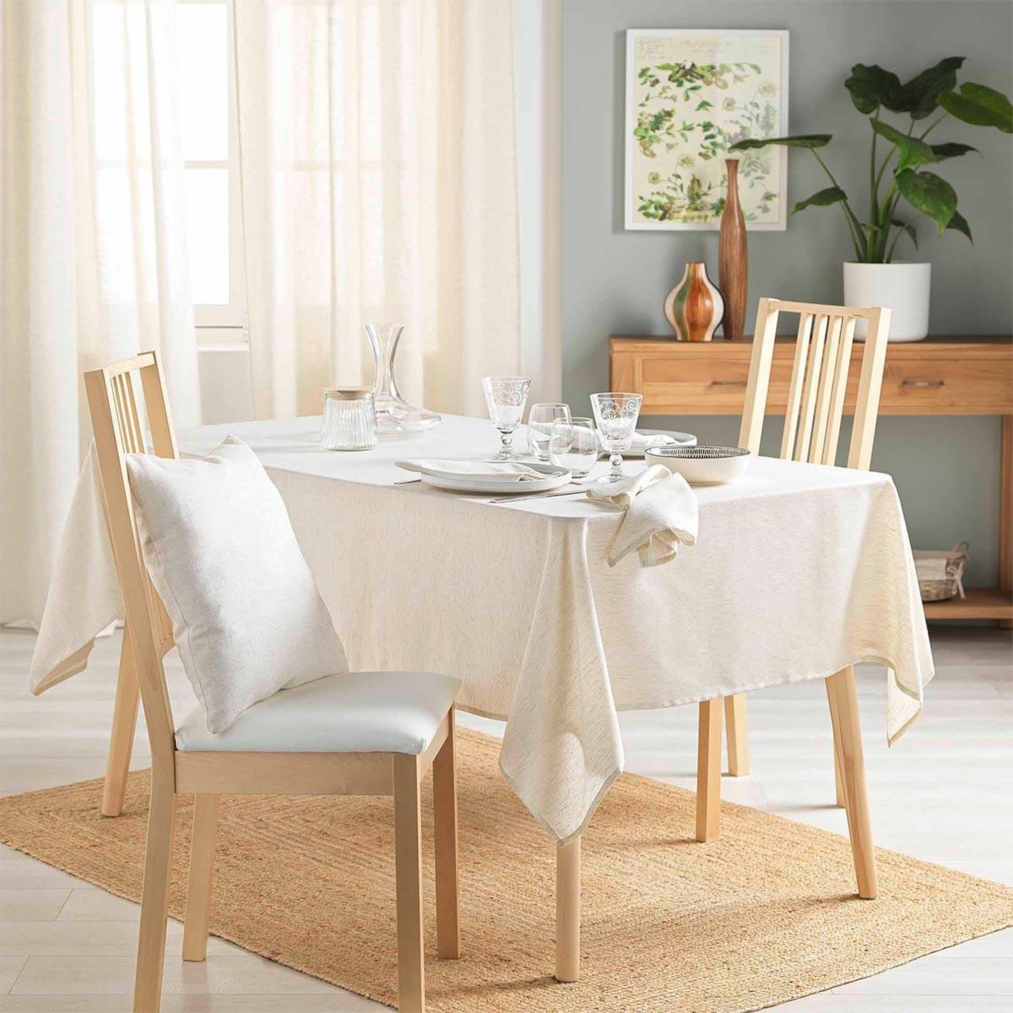 Voir la diapositive 3 : Douceur d'Intérieur Lot de 3 serviettes de table  pauline  40x40cm naturel