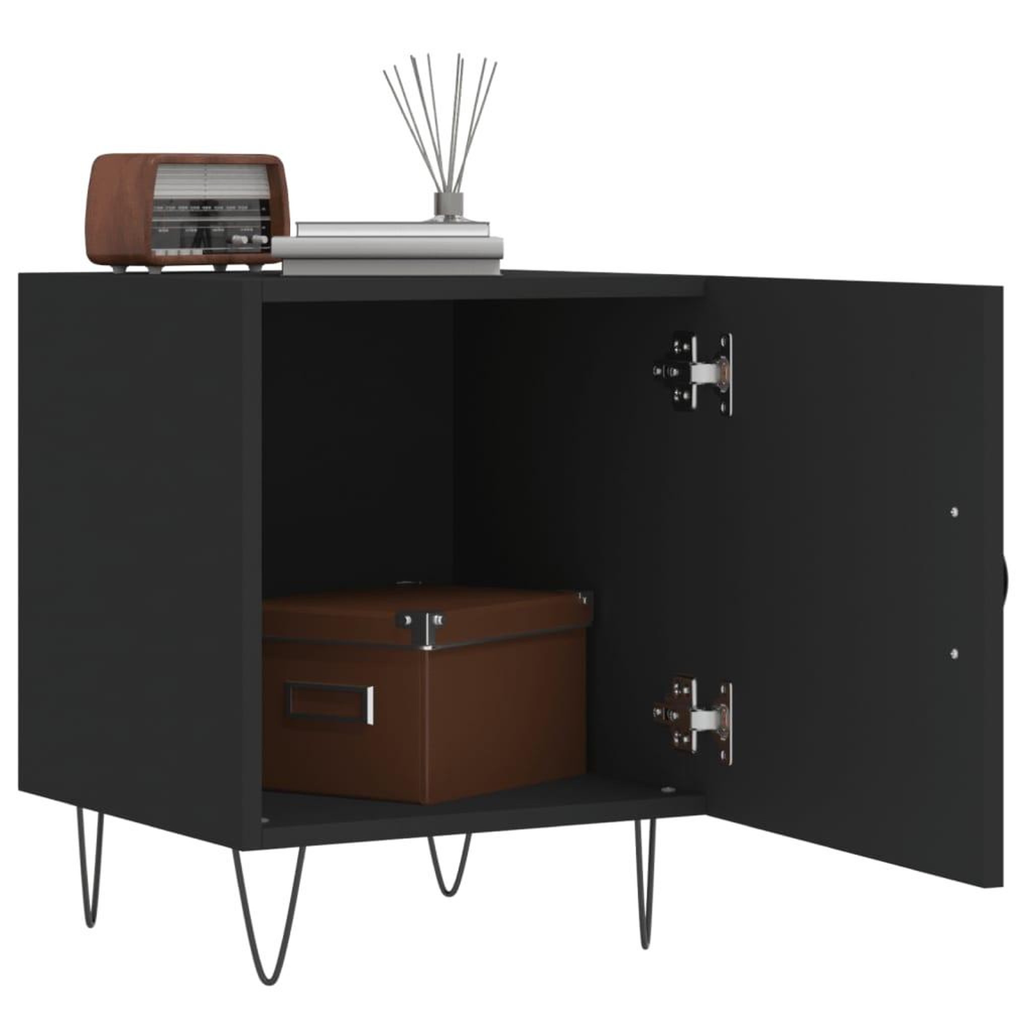 Voir la diapositive 3 : VIDAXL Tables de chevet 2 pcs noir 40x40x50 cm bois d'ingenierie