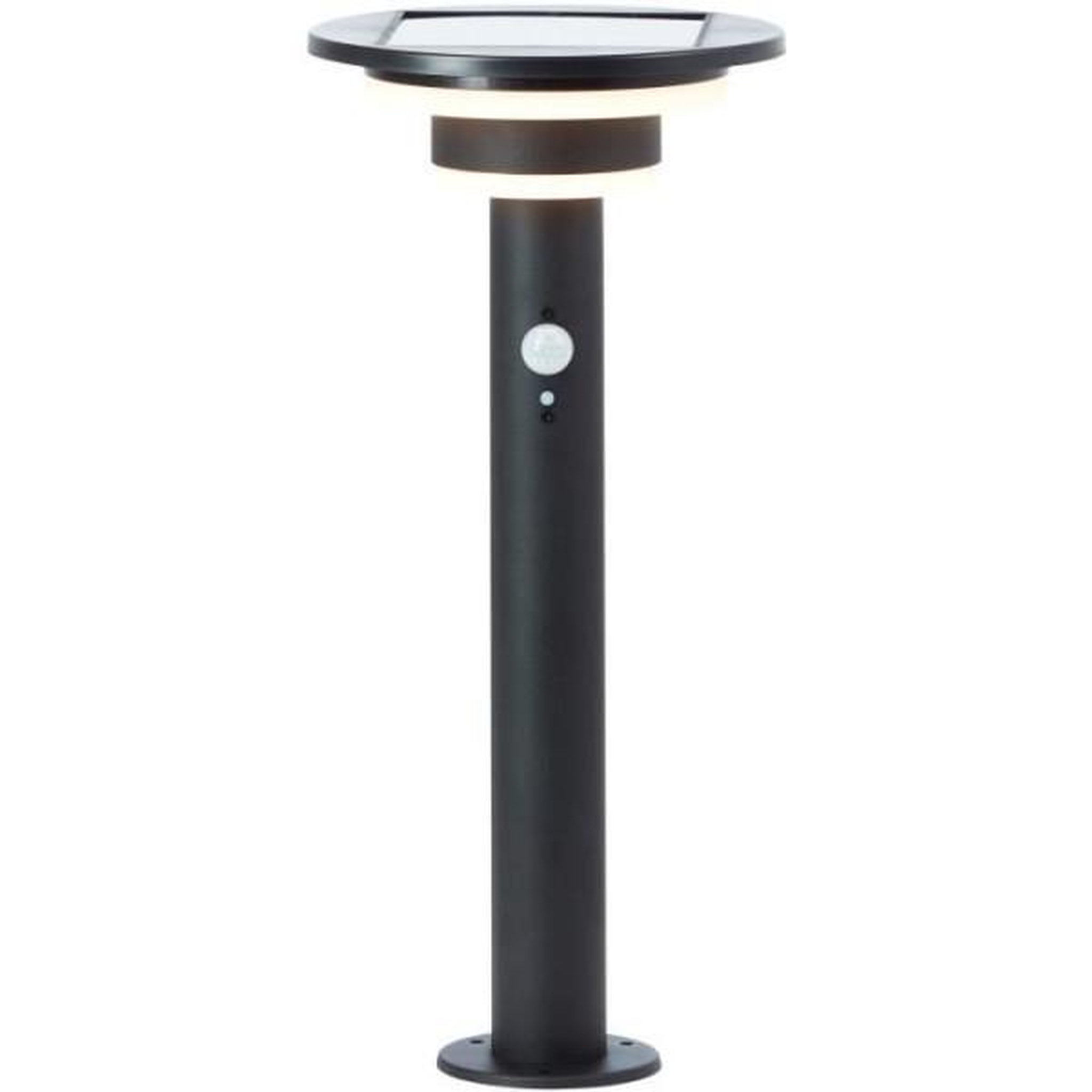BRILLIANT Borne extérieure - BRILLIANT - GARVINA - LED et solaire - Détecteur de mouvement - Acier inoxydable et plastique - 4 W - Noir