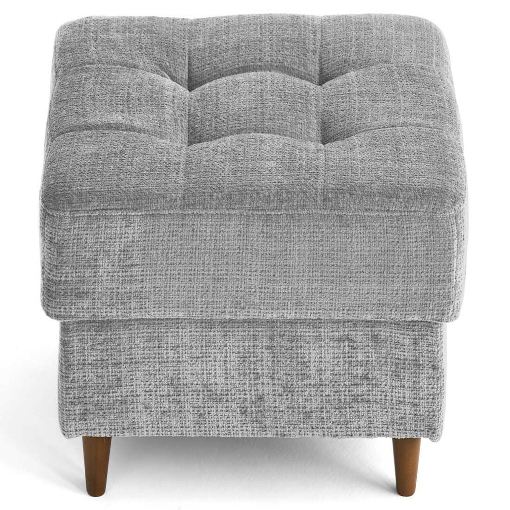 Voir la diapositive 5 : BEST MOBILIER Anna - pouf en velours texturé - pieds en bois