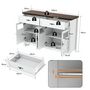 Voir la diapositive 3 : MERAX Buffet de cuisine 4 portes 2 tiroirs - 140 cm blanc mdf