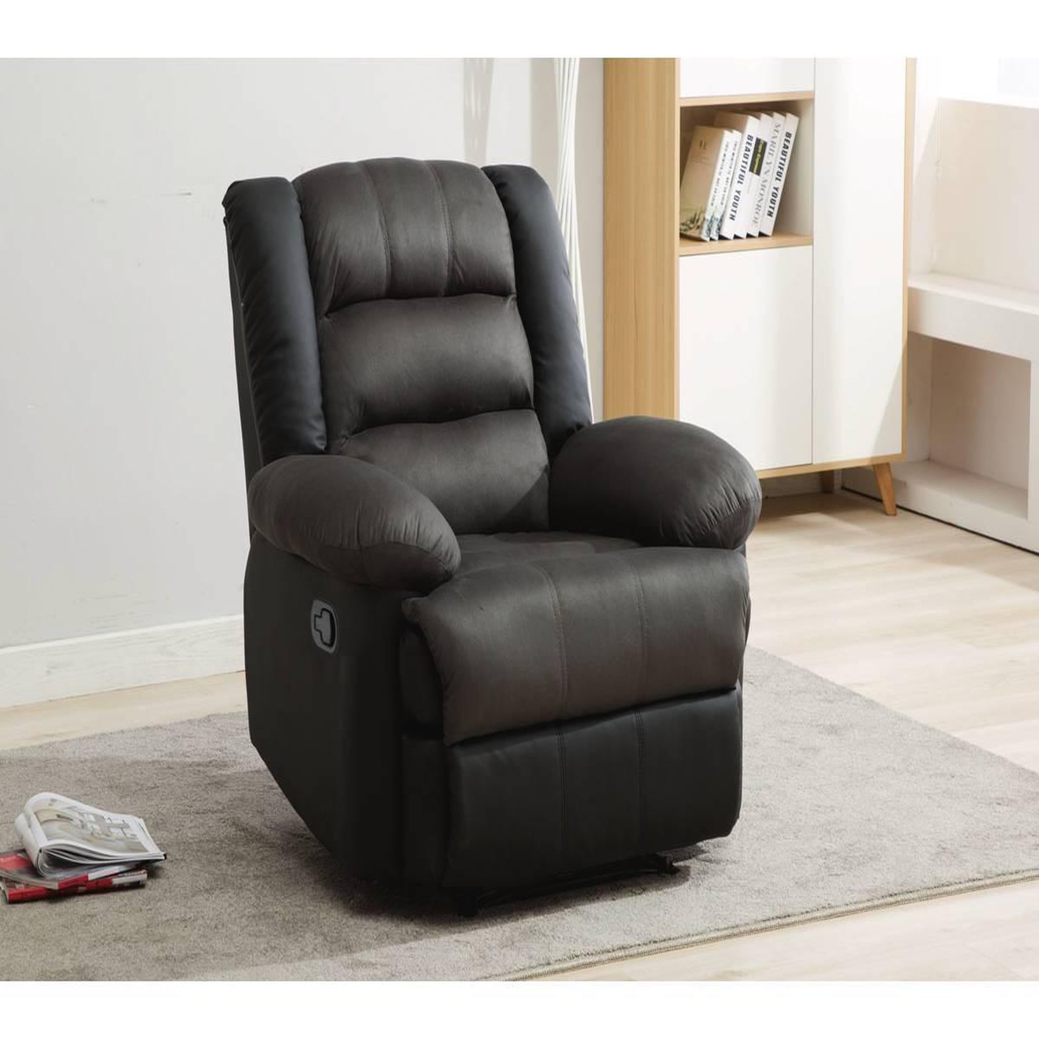 Voir la diapositive 2 : Habitat et Jardin Fauteuil relax  buckingham  - 85 x 93 x 100 cm - noir / gris foncé
