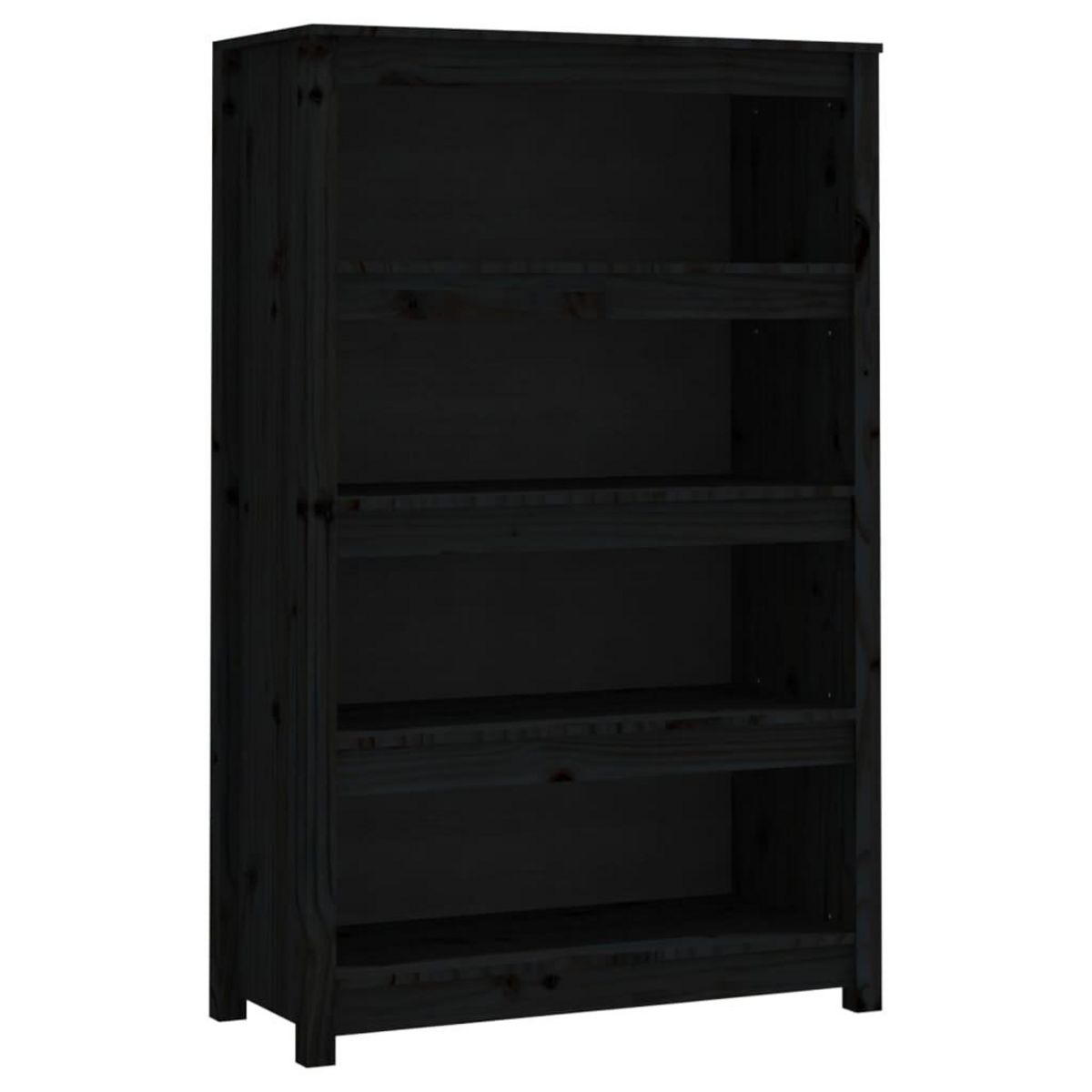 VIDAXL Bibliotheque Noir 80x35x126 cm Bois de pin massif