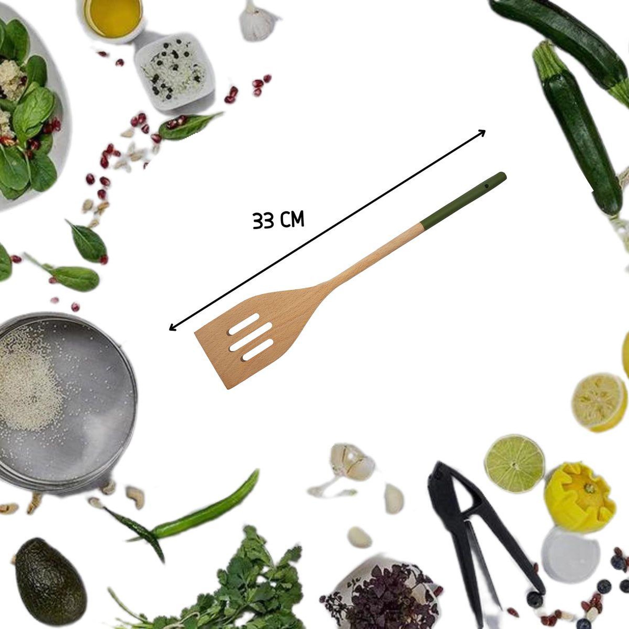 Voir la diapositive 3 : Fackelmann Set de 2 ustensiles de cuisine spatule en bois Fackelmann Boisselerie