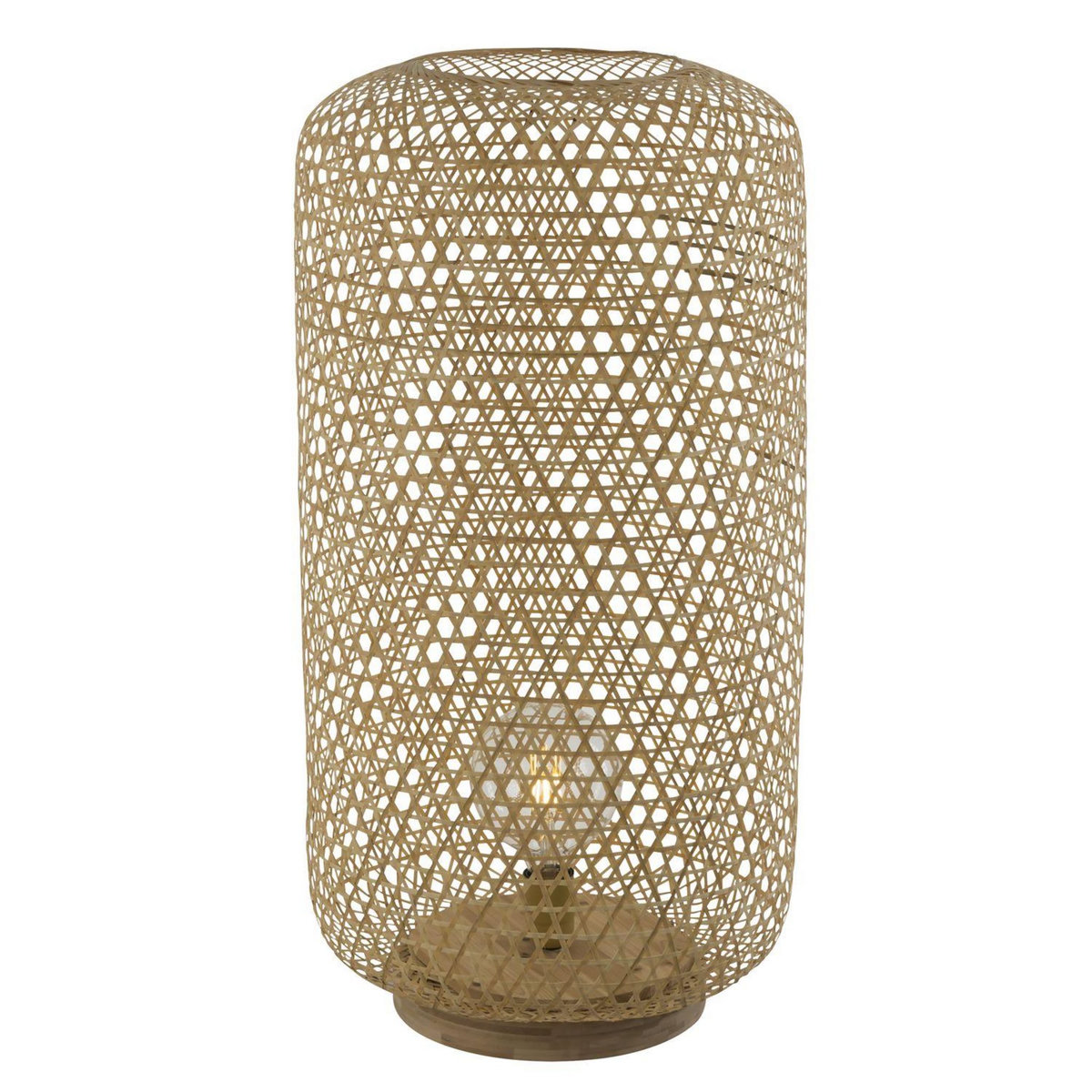 GLOBO Lampadaire design bambou Mirena - Diam. 39 x H. 77 cm - Beige naturel