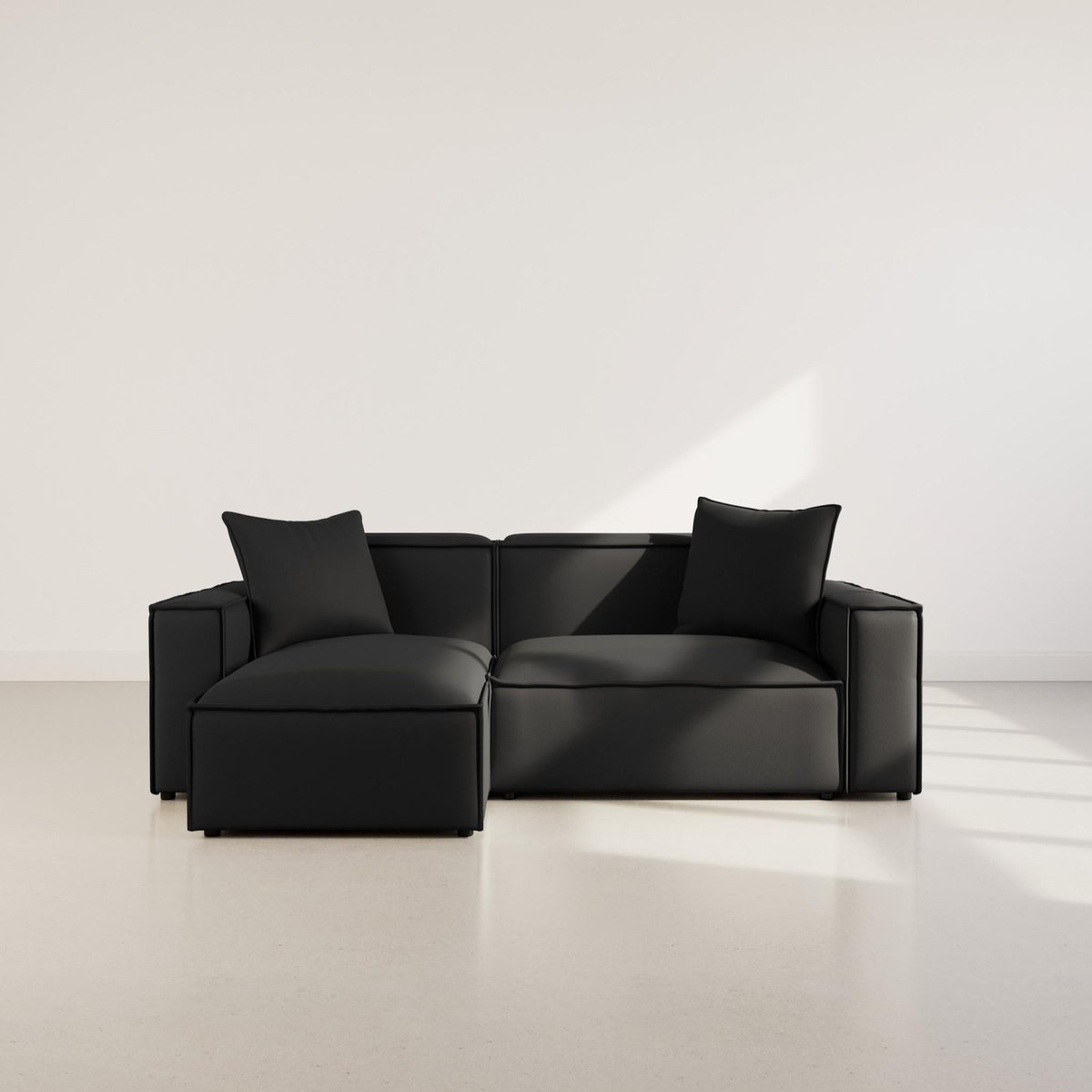 BEST MOBILIER Atlas - canapé d'angle réversible 4 places en velours texturé