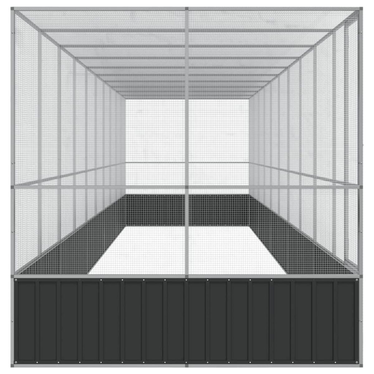 VIDAXL Voliere avec extension argente 1039x207x212 cm acier