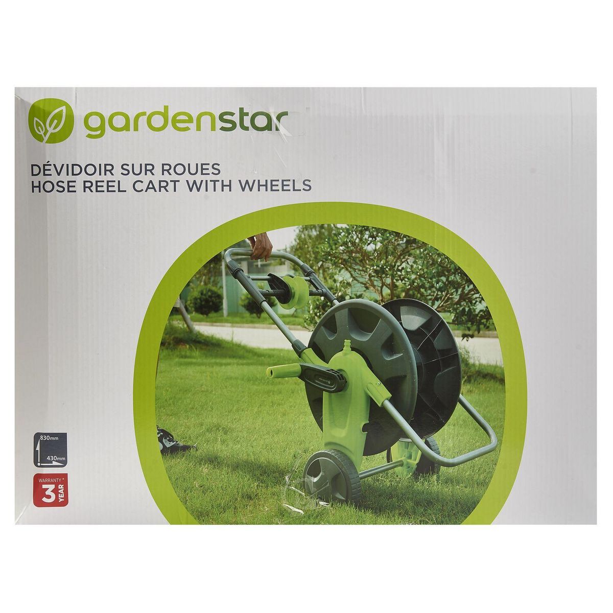 GARDENSTAR Devidoir sur roues gris et vert - H83cm