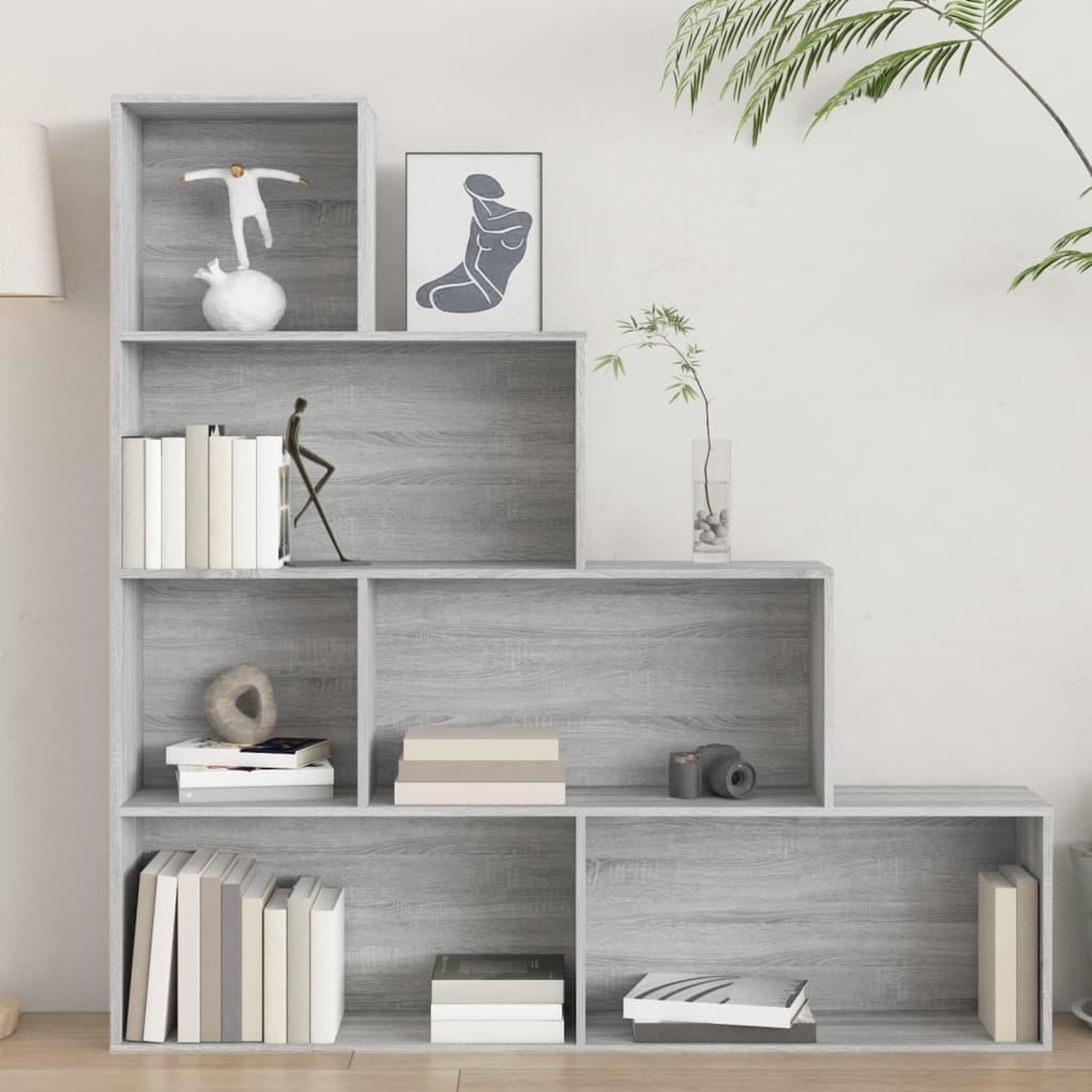 Voir la diapositive 5 : VIDAXL Armoire a livres Sonoma gris 155x24x160 cm
