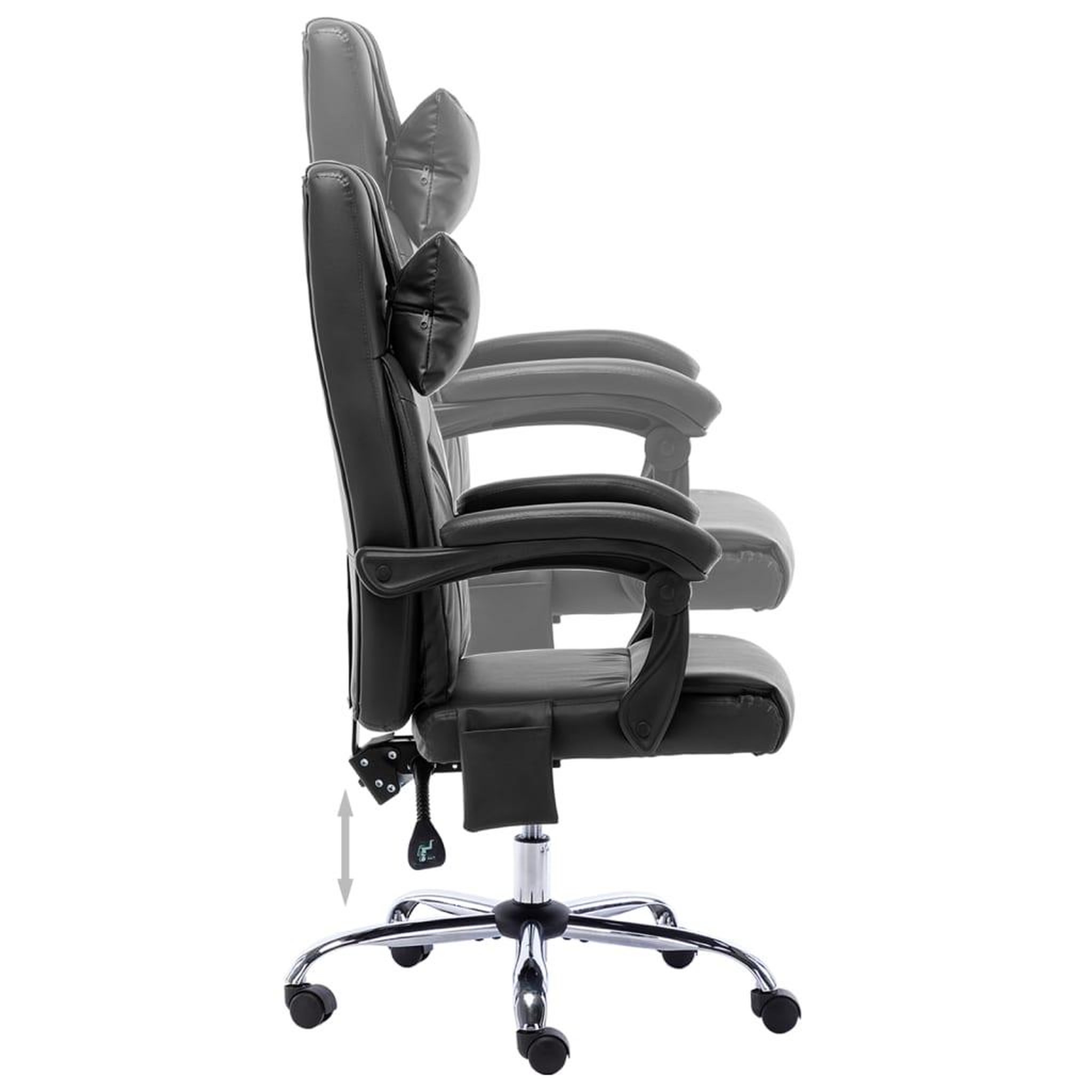 Voir la diapositive 5 : VIDAXL Chaise de bureau de massage Noir Similicuir