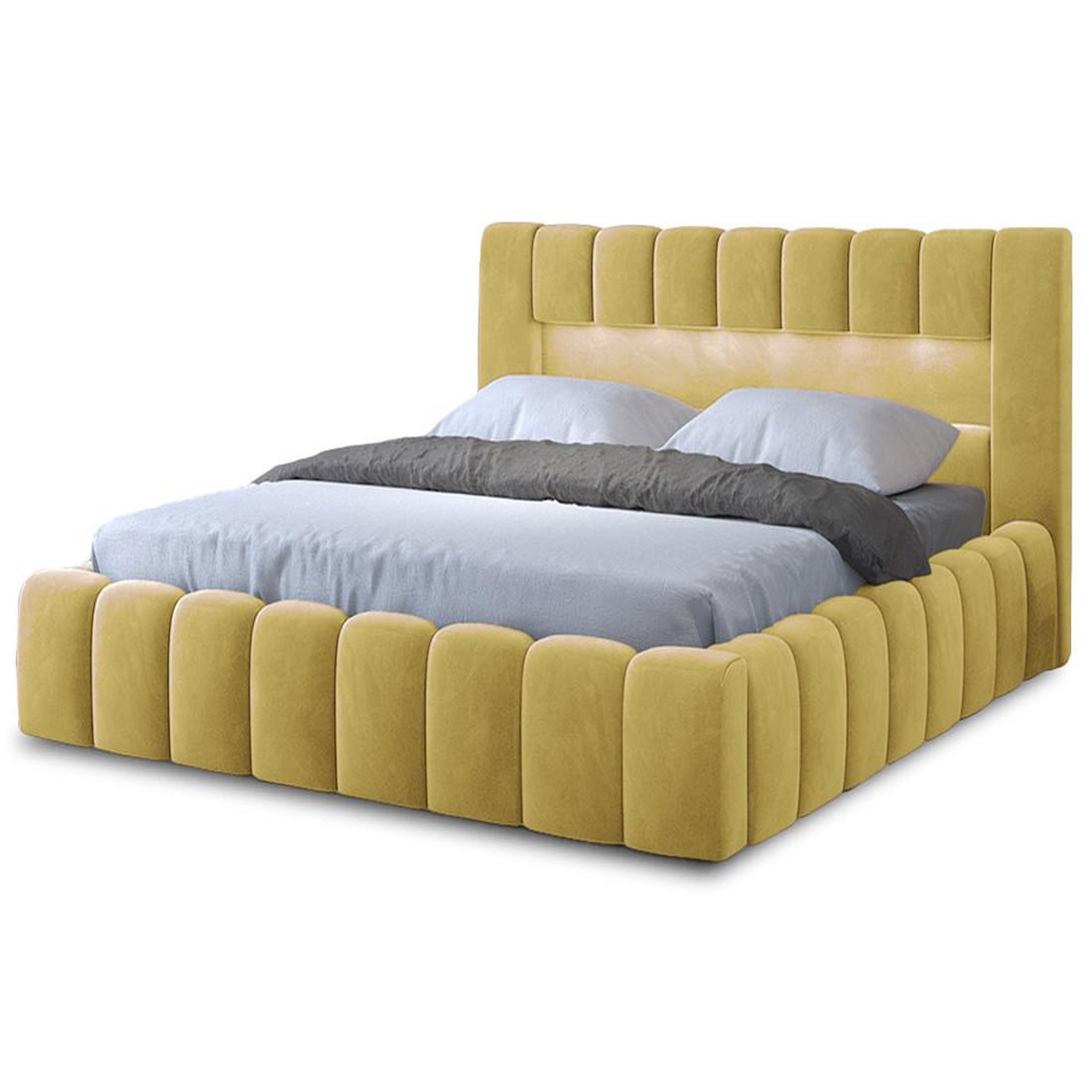 Voir la diapositive 2 : BEST MOBILIER Cleo - lit coffre avec led - 180x200 cm - sommier inclus - en velours