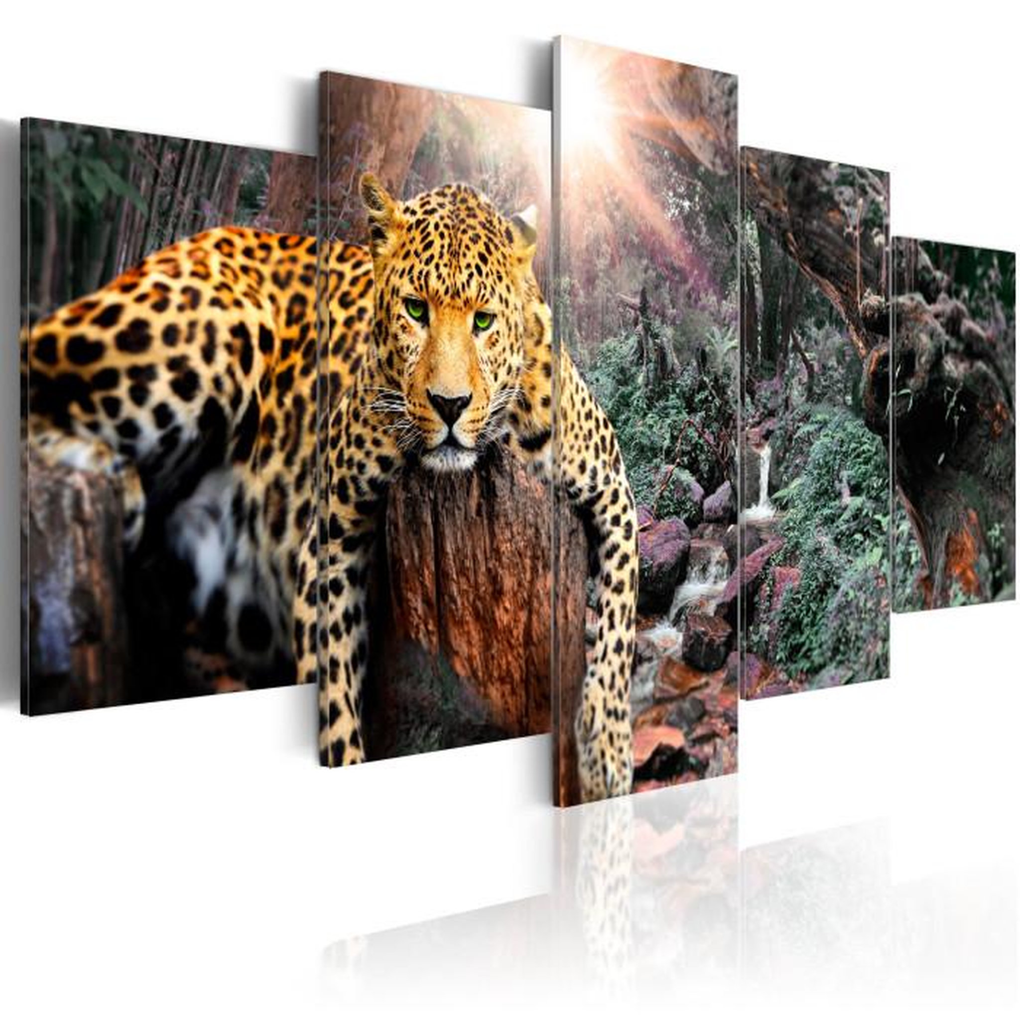 Paris Prix Tableau Imprimé  Leopard Relaxation. Coloris disponibles : Multicolore