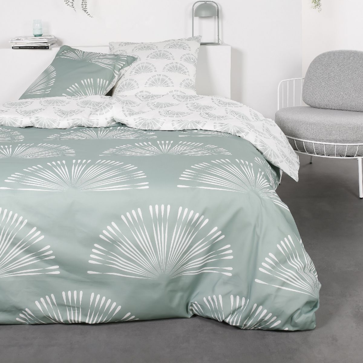 TODAY Parure housse de couette en flanelle EVENTAIL