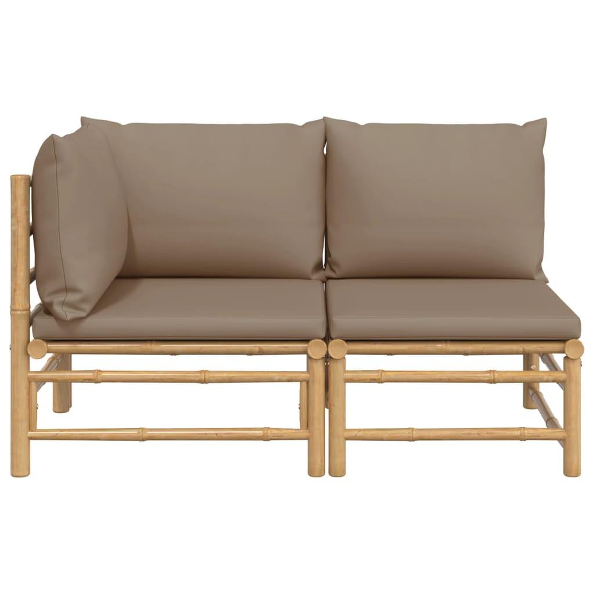 Voir la diapositive 3 : VIDAXL Salon de jardin 2 pcs avec coussins taupe bambou