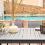 Voir la diapositive 4 : SWEEEK Table de jardin extensible aluminium + 6 assises anthracite. 4 chaises. 2 fauteuils. 6 places. textilène