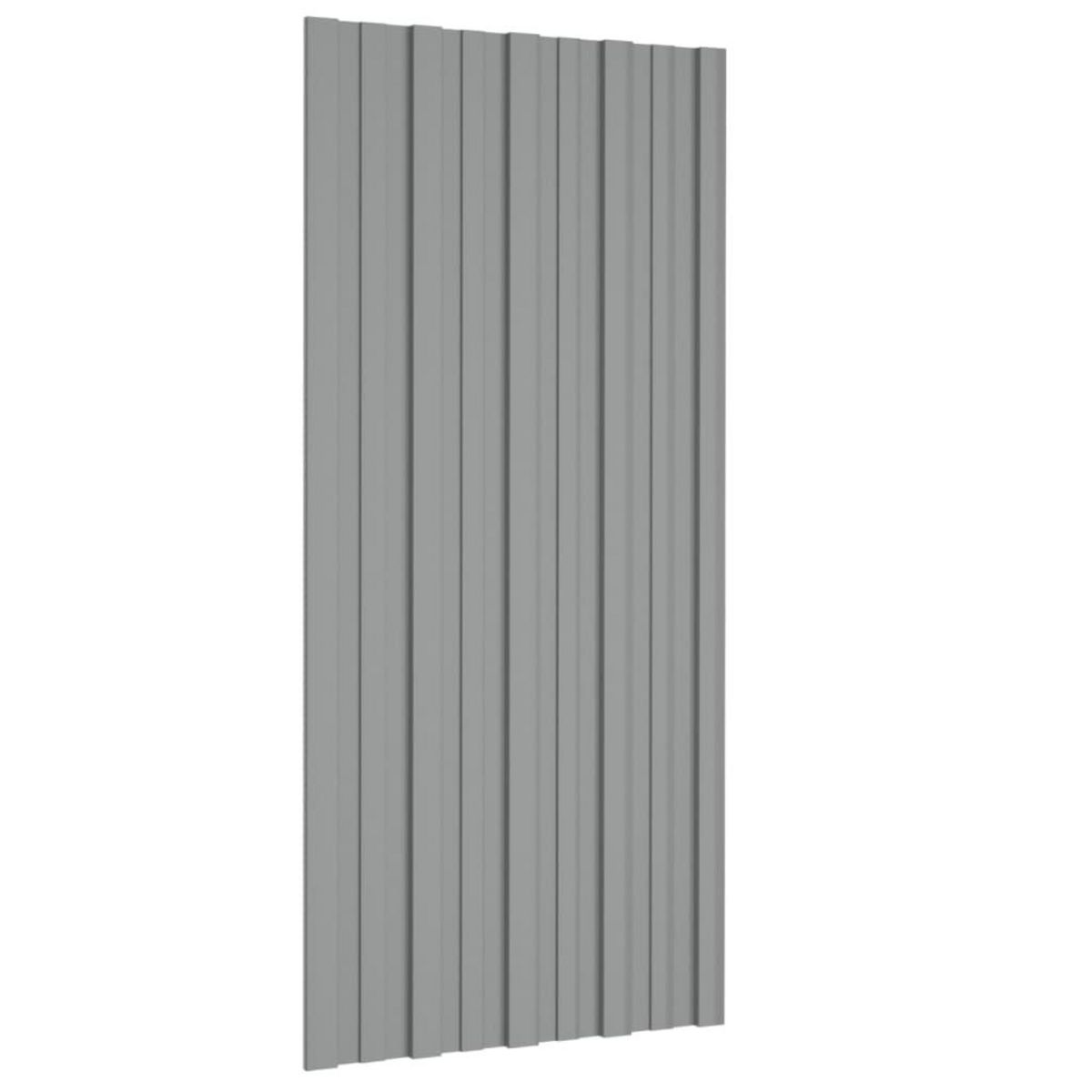 VIDAXL Panneaux de toiture 12 pcs Acier galvanise Gris 100x45 cm