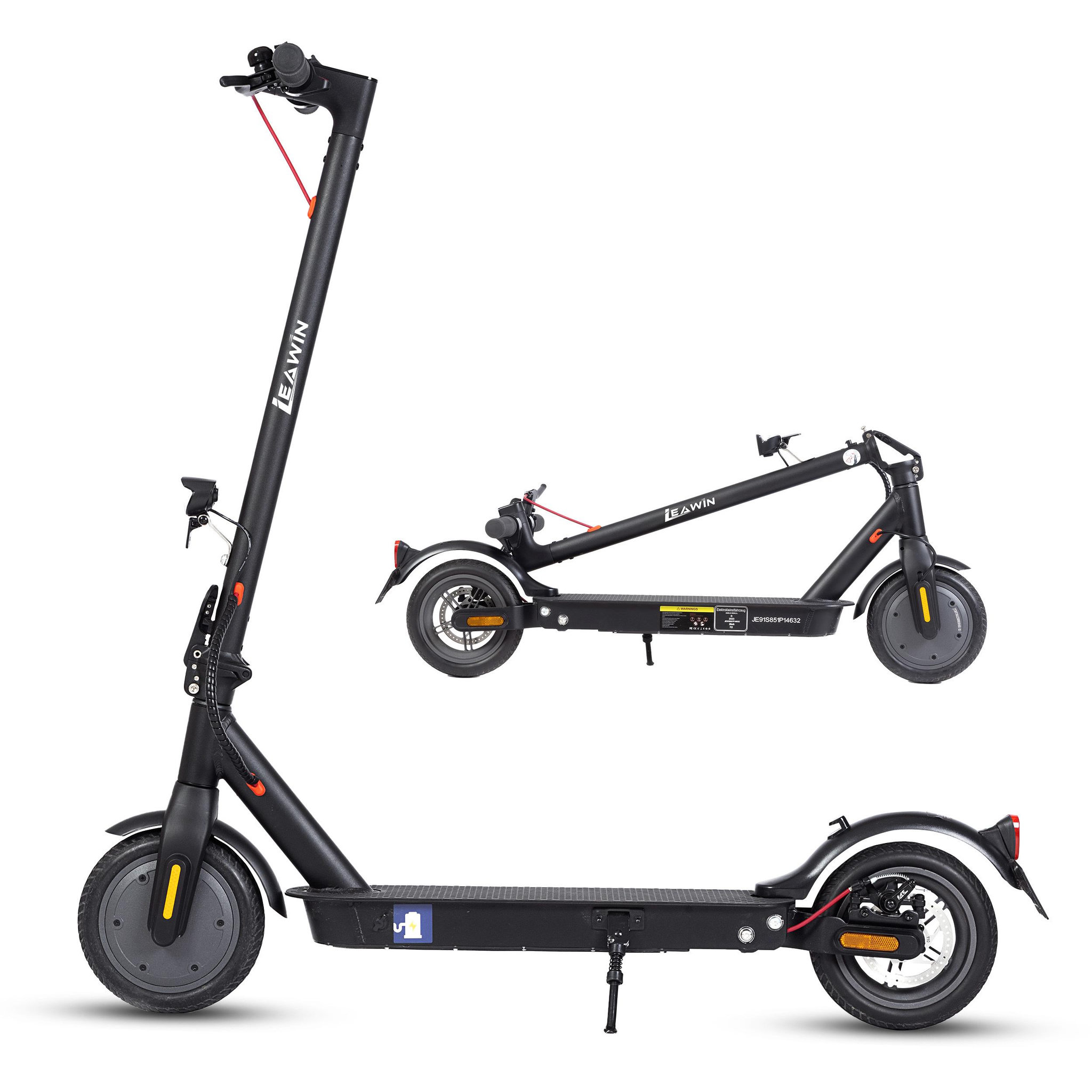 LEAWIN Trottinette électrique leawin e9, vitesse maximale 20 km/h, pneus pleins 8,5 , pliable