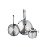 ELO Ensemble de 2 Poêles de cuisson 24 et 28 cm et 1 faitout 16 cm Elo Profi Brillant