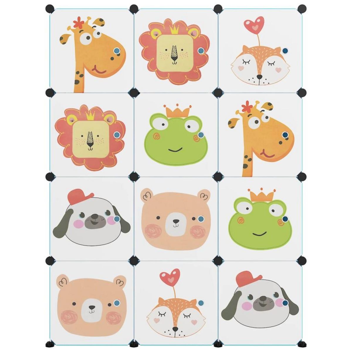 VIDAXL Armoire de rangement pour enfants avec 12 cubes Bleu PP