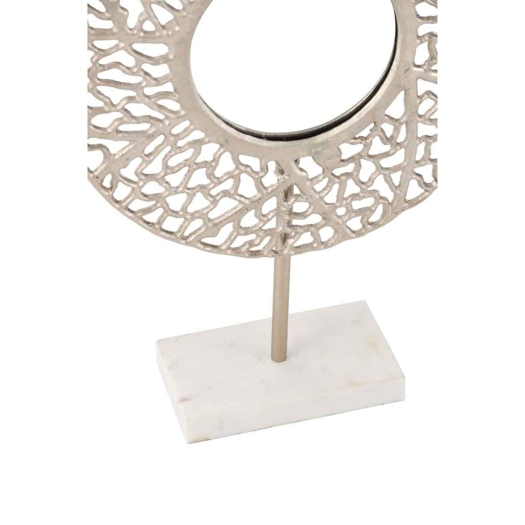 Voir la diapositive 3 : J-LINE Miroir sur Pied Marbre  Caviano  50cm Champagne