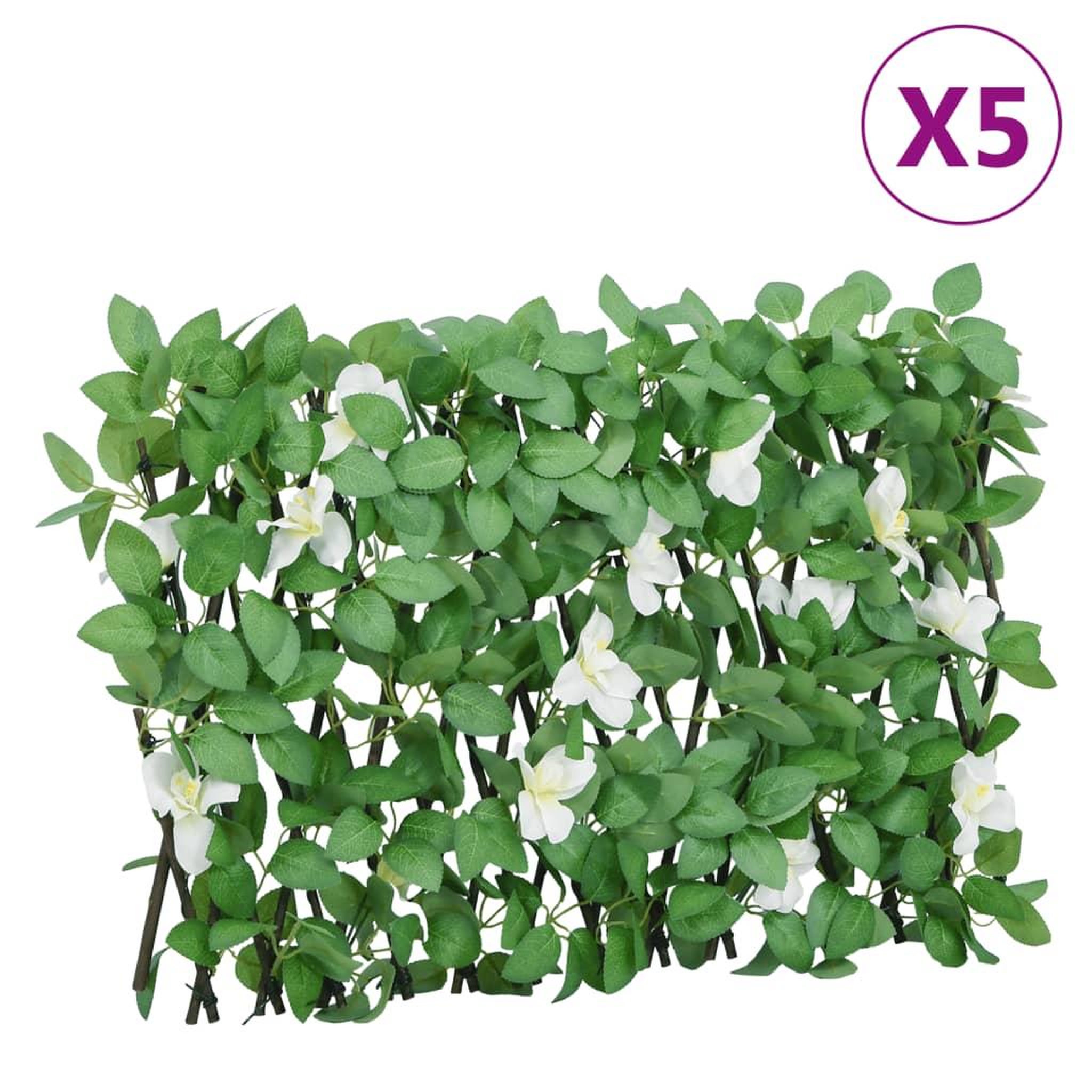 VIDAXL Treillis de lierre artificiel extensible vert 5 pcs 180x30 cm
