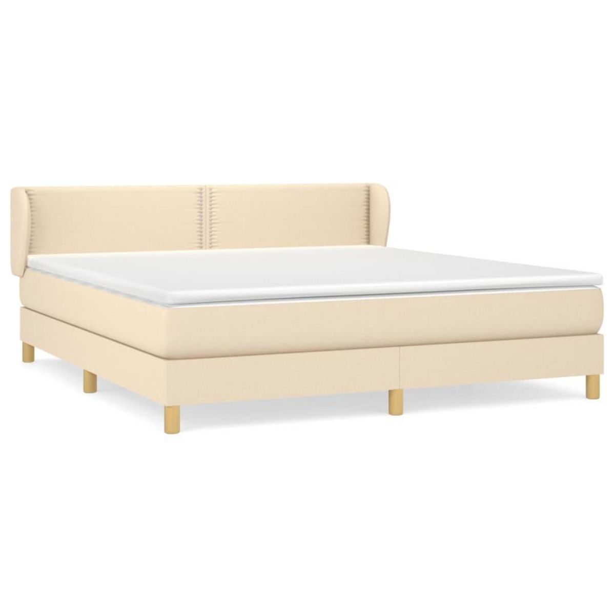 VIDAXL Sommier a lattes de lit avec matelas Creme 180x200 cm Tissu