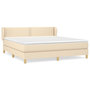Voir la diapositive 2 : VIDAXL Sommier a lattes de lit avec matelas Creme 180x200 cm Tissu
