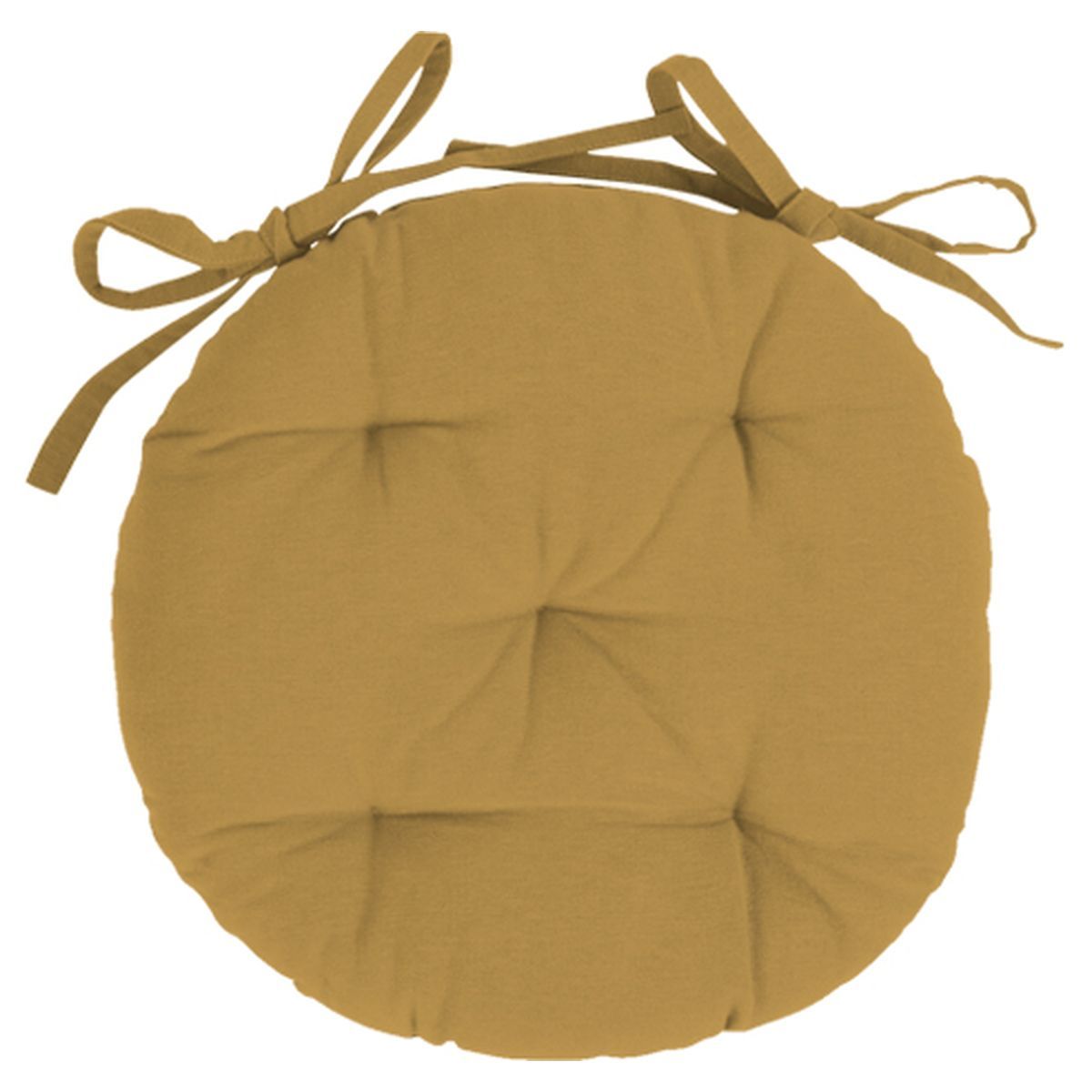Galette de chaise matelassée unie en coton à nouettes 