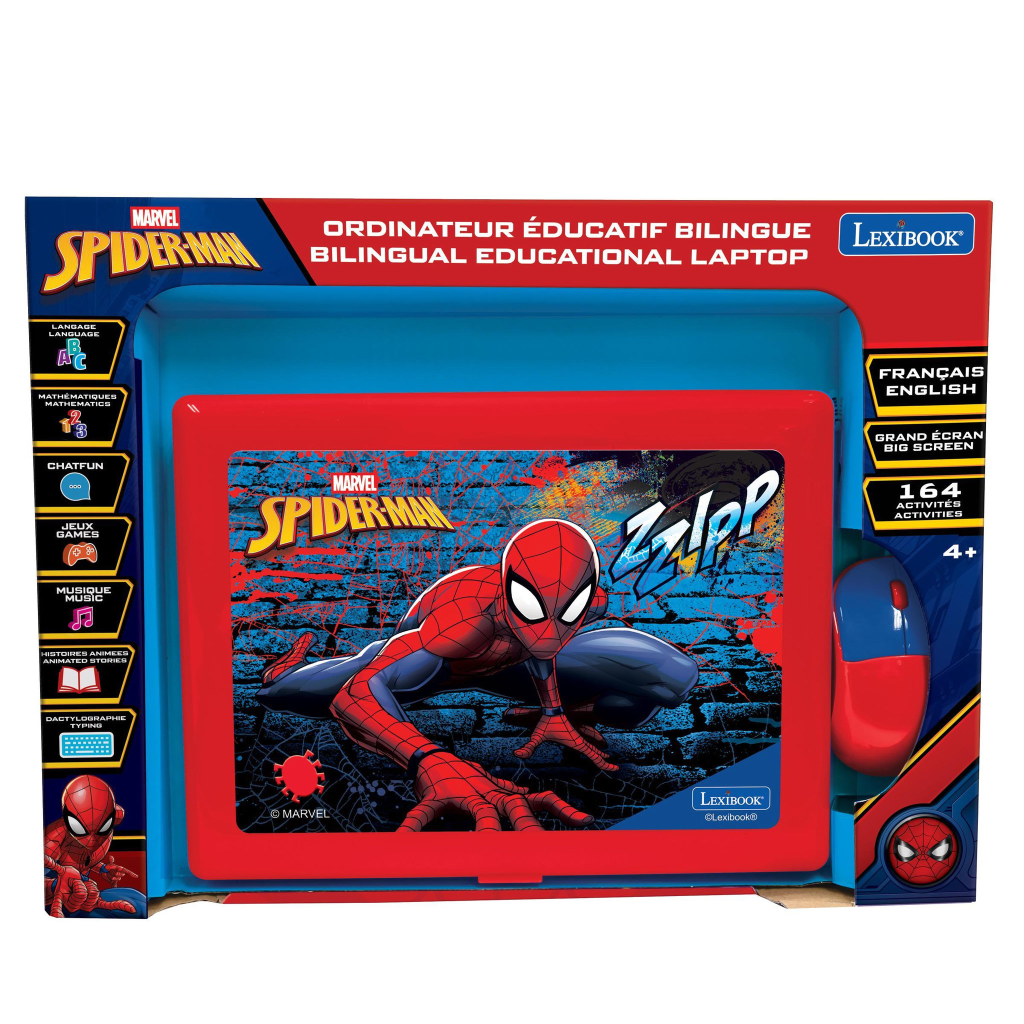 Voir la diapositive 3 : Lexibook Ordinateur éducatif bilingue avec 164 activités au design Spiderman (EN/FR)