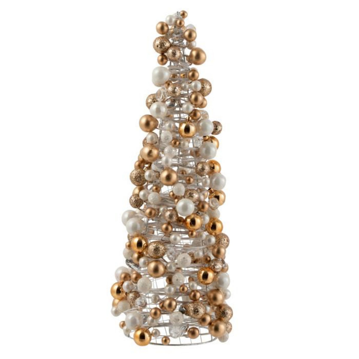 Paris Prix Statuette Déco  Mini Boules  45cm Or & Ecru