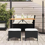 Voir la diapositive 3 : VIDAXL Ensemble a manger de jardin 4 pcs avec coussins noir