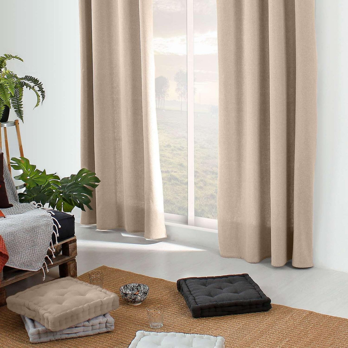 TOILINUX Rideau Dune en coton recyclé