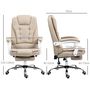 Voir la diapositive 3 : HOMCOM Fauteuil de bureau manager grand confort repose-pied dossier inclinable accoudoirs rembourrés lin beige